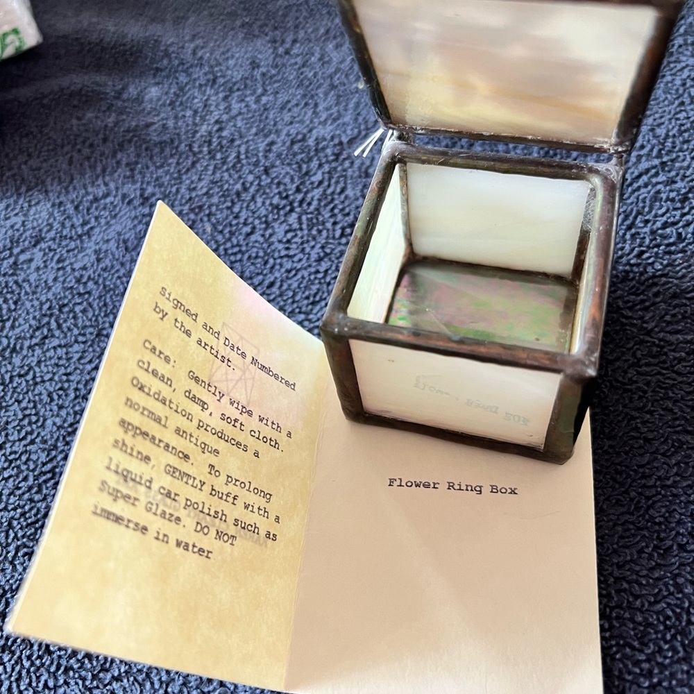 Karen Cleary Glass Art Flower Ring Box